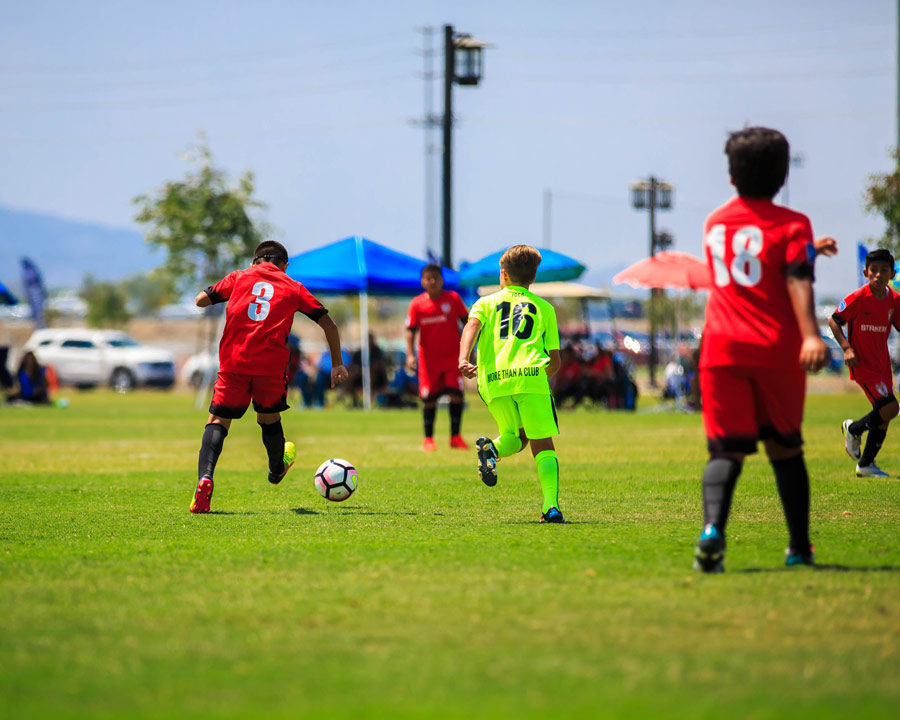 League Soccer Play at SilverLakes Park in Norco, CA