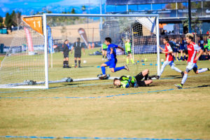 League Soccer Play at SilverLakes Park in Norco, CA